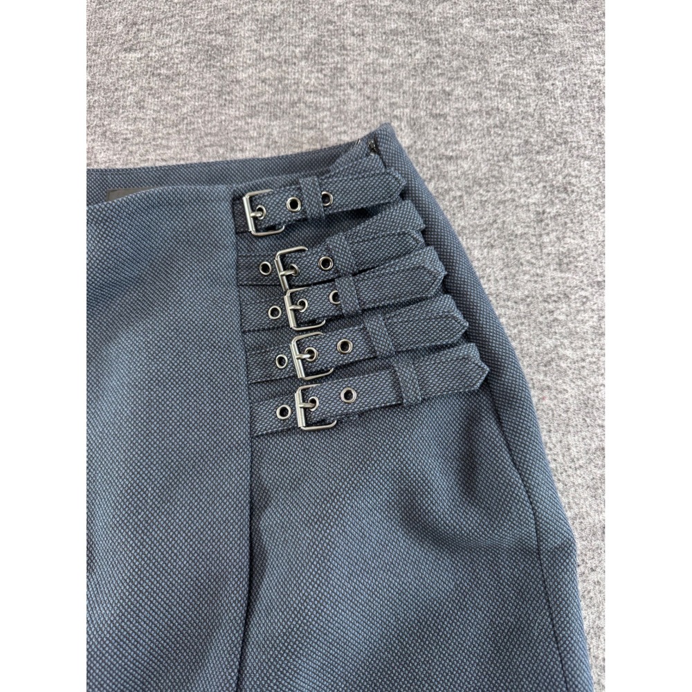Worthington Navy Blue Buckle Wrap Pencil Skirt Textured Knee Length Womens 10 - Picture 4 of 9